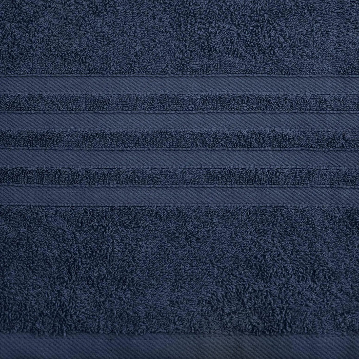 12 Pcs Bath Towel Set for Bathroom Wealuxe Collection 100% Cotton Soft Navy Blue - Rieworkes