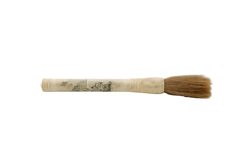 13" Hand Painted White Bone Calligraphy Brush Small