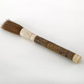 15" Calligraphy Brush with Hand Carved Pictograph Jade Dark Brown