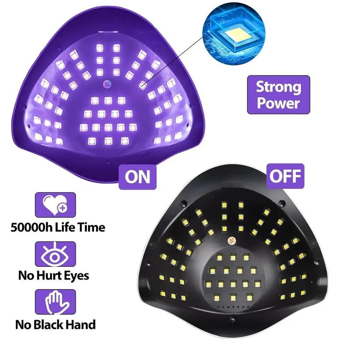 220W Nail Dryer LED Lamp UV Light Polish Gel Curing Machine Electric Manicure - Rieworkes