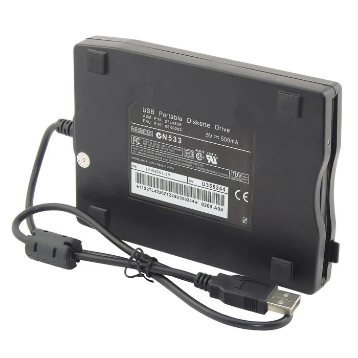 3.5” USB 2.0 Data External Floppy Disk Drive 1.44MB For Laptop PC Win 7/8/10 Mac - Rieworkes