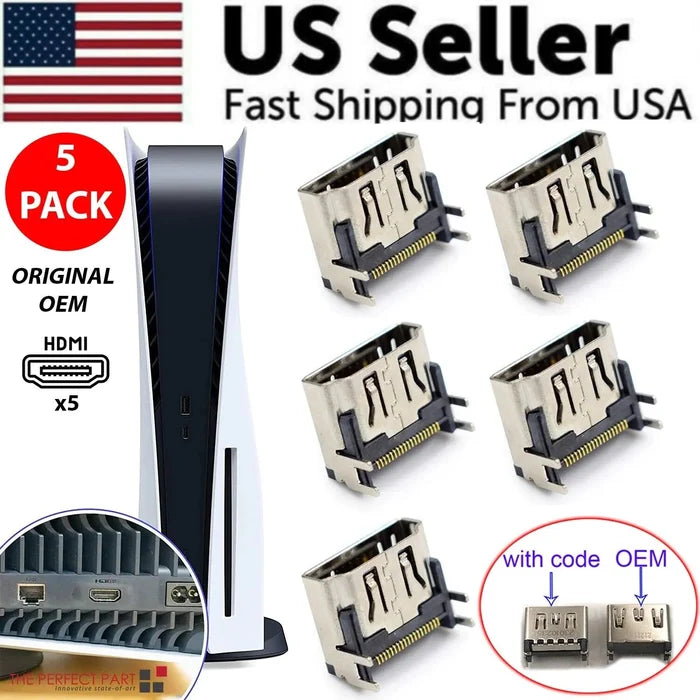 5 Pack OEM HDMI Port Connector Socket Replacement For Sony PlayStation 5 PS5 USA - Rieworkes
