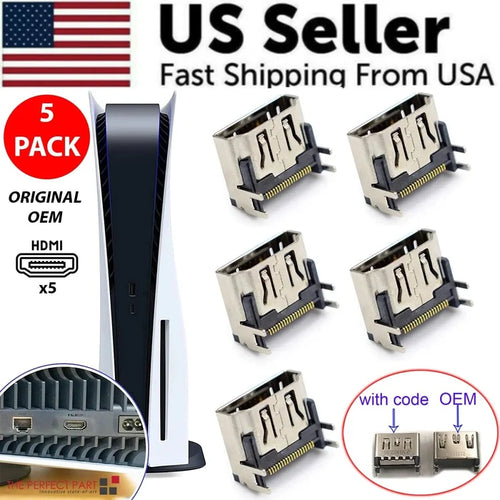 5 Pack OEM HDMI Port Connector Socket Replacement For Sony PlayStation 5 PS5 USA - Rieworkes