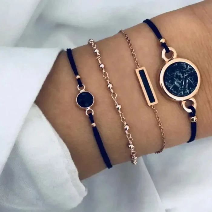 5 - piece Bohemian Shell Moon Charm Bracelet Set for Women - Rieworkes
