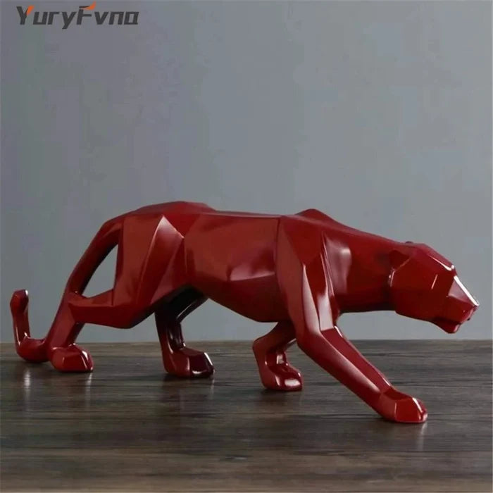 Abstract Resin Leopard Statue: Modern Home Office Decoration Gift - Rieworkes