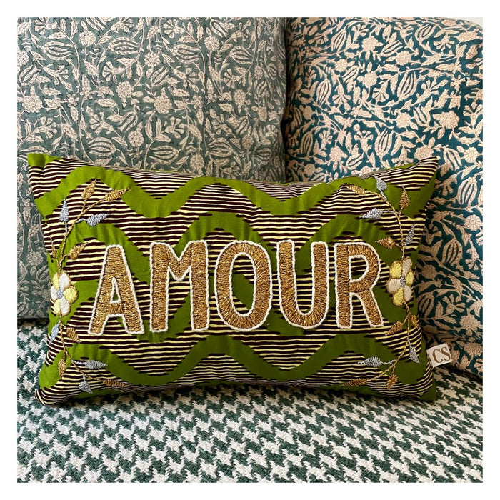 AMOUR Embroidered Pillow