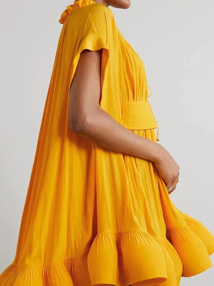 Asymmetrical Solid Mini Dresses For Women Rieworkes