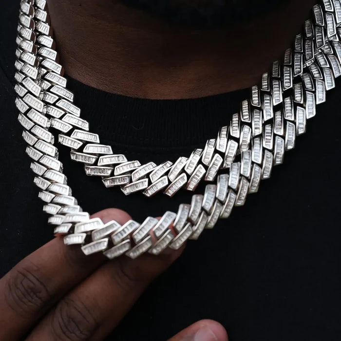 Baguette Channel Set Cuban Necklace Rieworkes