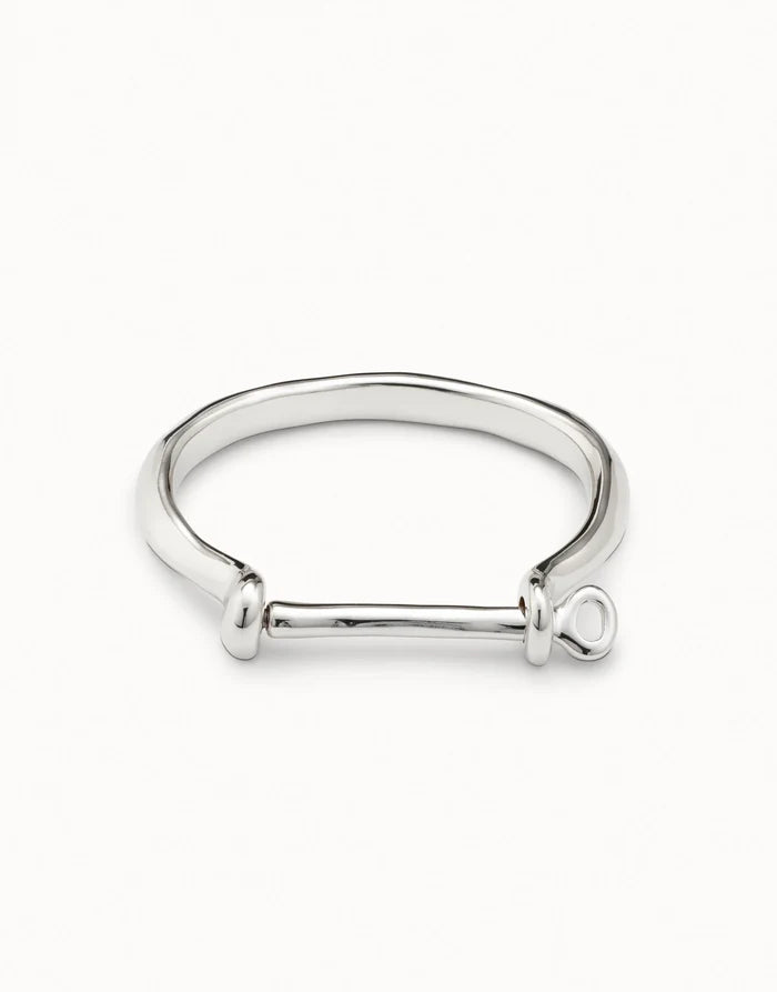 Bangle bracelet with shackle‑style clasp