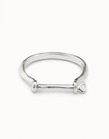 Bangle bracelet with shackle‑style clasp
