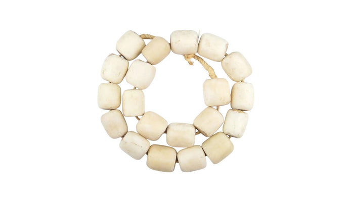 Barrel White Bone Beads