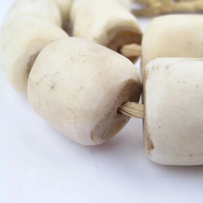 Barrel White Bone Beads