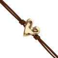 Brown leather bracelet with heart detail