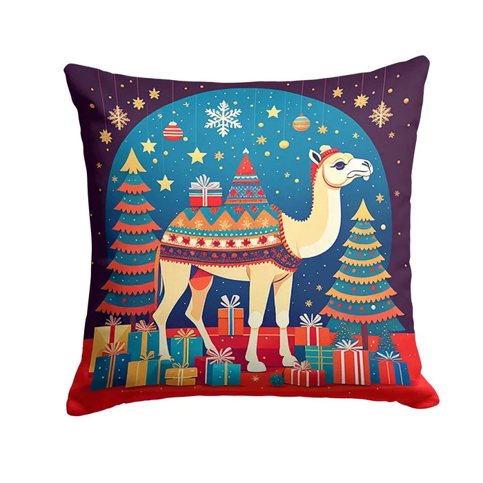 Camel Christmas Throw Pillow Rieworkes