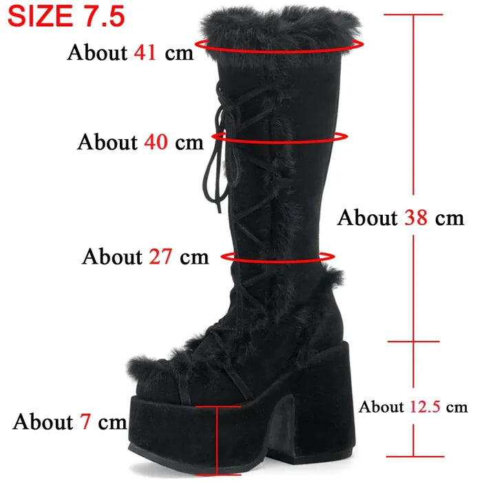 Chunky High Heeled Winter Boots Rieworkes