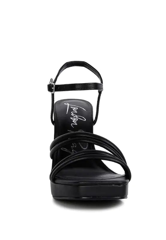 Chunky Platform Strappy Heels Rieworkes
