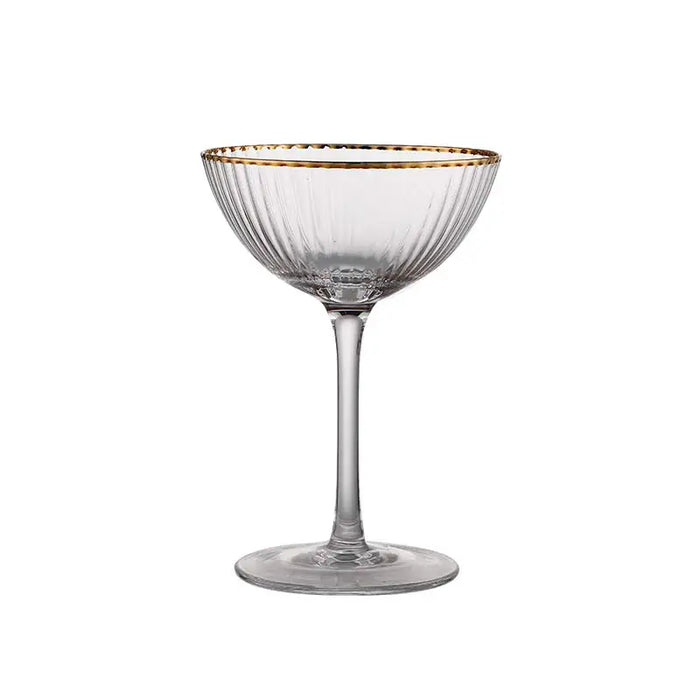 Cocktail Glass Goblet with Gold Rim Crystal Glass Cup Rieworkes