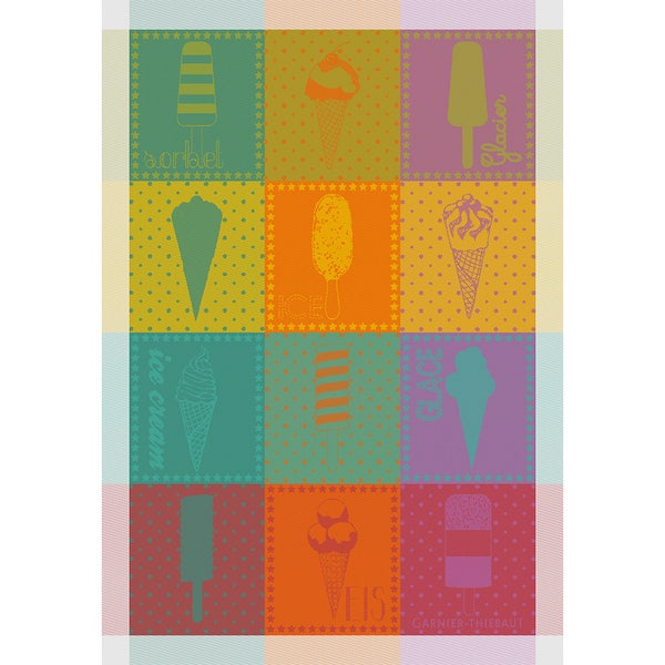 Cornet De Glace Frutti Jacquard Kitchen Towel-Gina's Home Linen Ltd