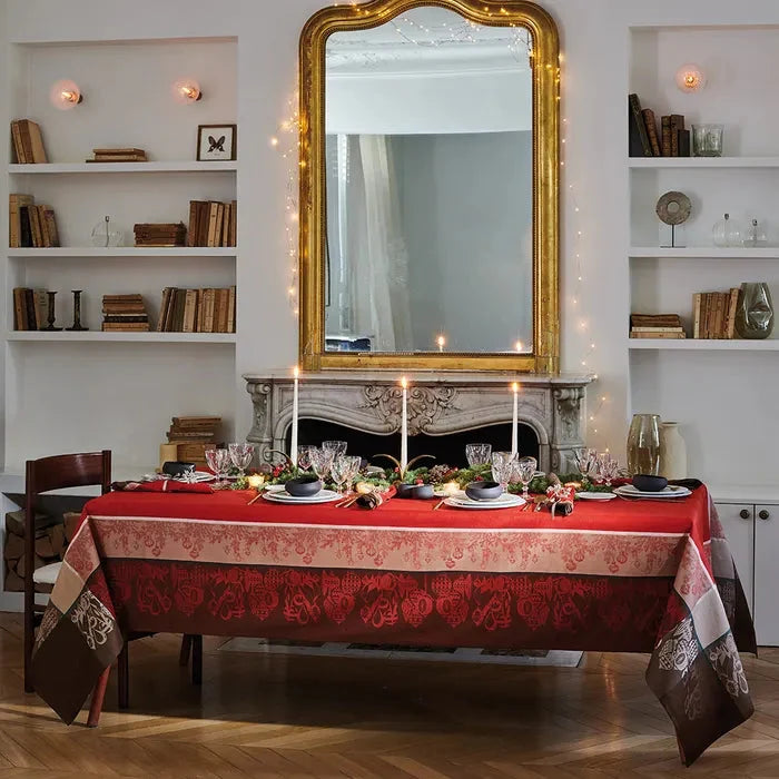 Couronne De Noel Rouge Table Linens Collection-Gina's Home Linen Ltd