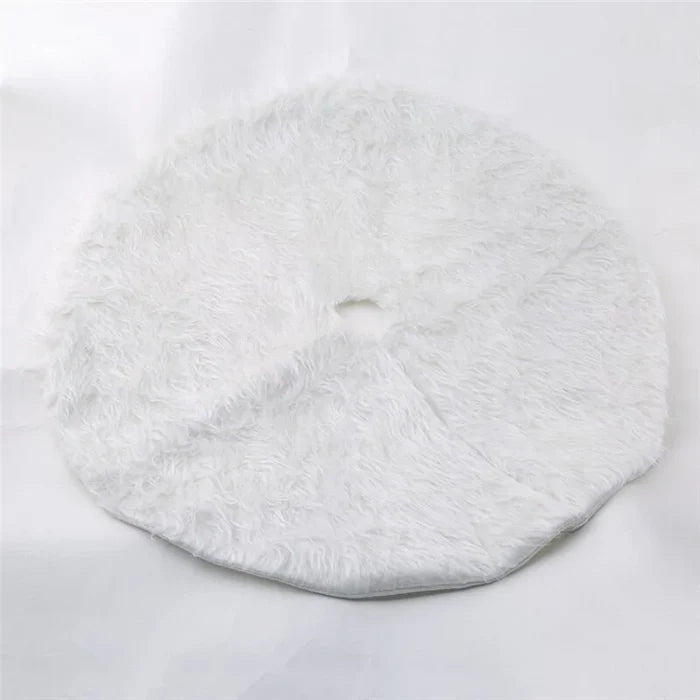Creative White Plush Christmas Tree Skirts Rieworkes