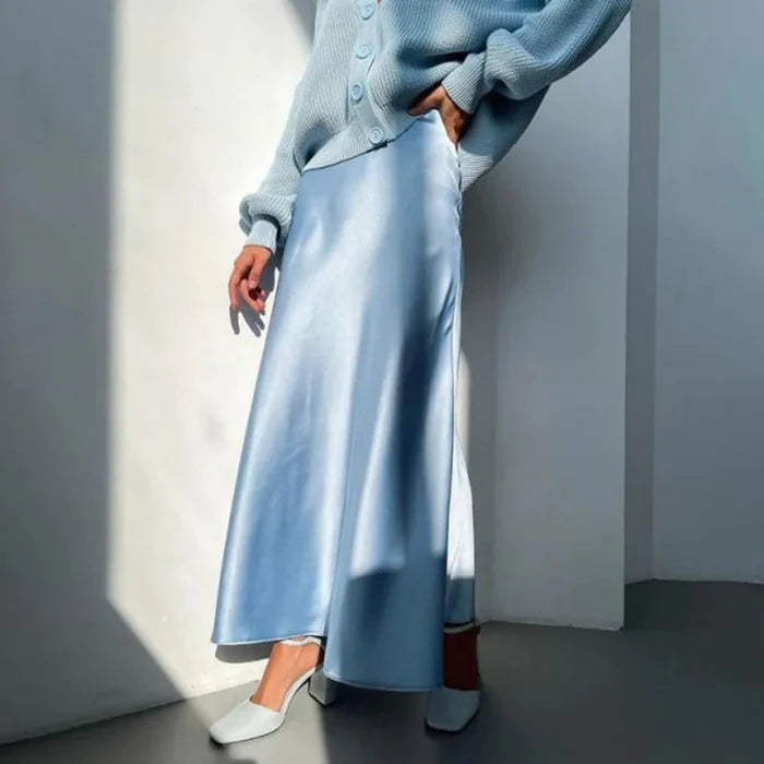 Elegant High Waist Long Skirt Rieworkes
