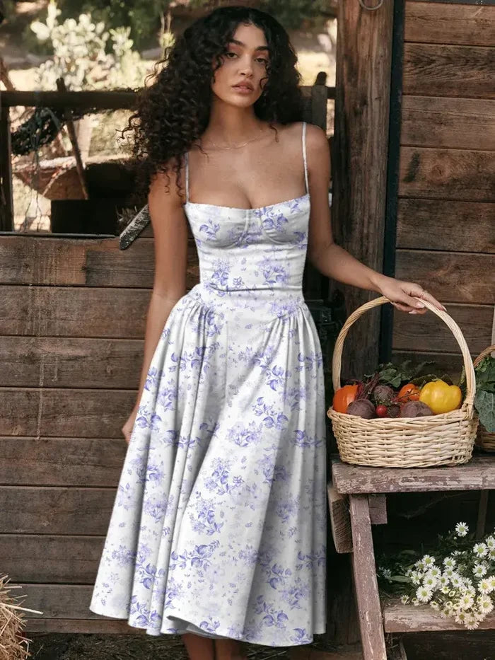 Elegant Spaghetti Strap Midi Rieworkes