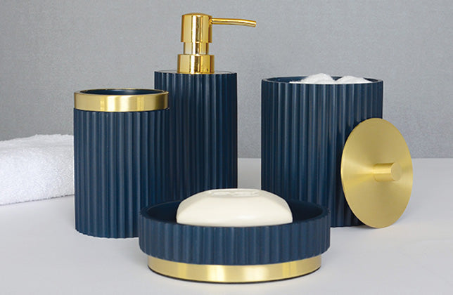 Elle Ridges Resin Bath Accessories-Gina's Home Linen Ltd
