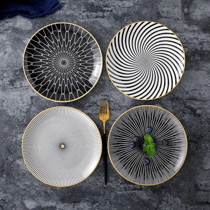Geometric Pattern Ceramic Plate Rieworkes