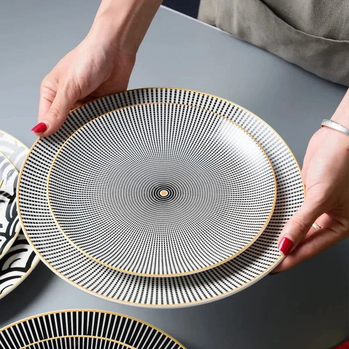 Geometric Pattern Ceramic Plate Rieworkes