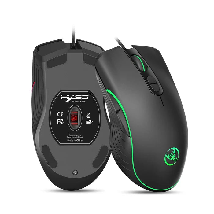 Glowing Wired Gaming Mouse Rieworkes