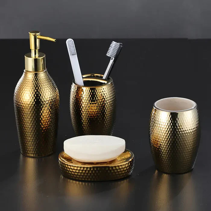 Golden Ceramic 4-Piece Bathroom Set Rieworkes