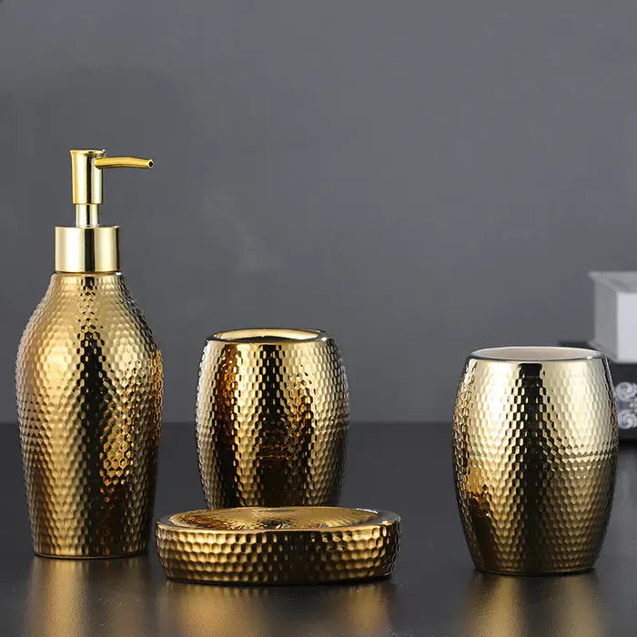 Golden Ceramic 4-Piece Bathroom Set Rieworkes