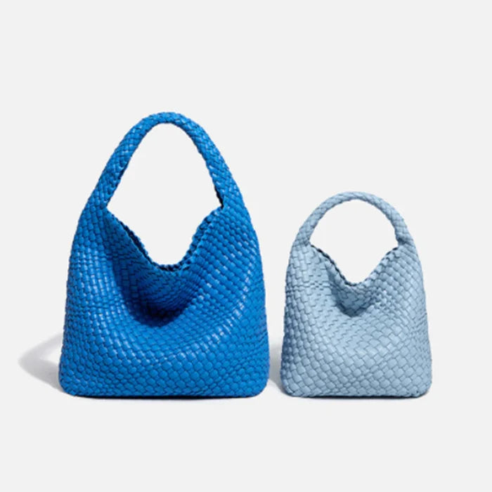 Hand-woven Bucket Soft Leather Bag for Women Rieworkes