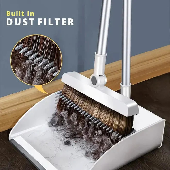 Home Windproof Floor Broom & Dustpan Set Rieworkes