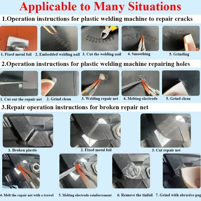 Hot Stapler Car Bumper Fender Fairing Welder Gun Plastic Repair Kit +600 Staples Rieworkes