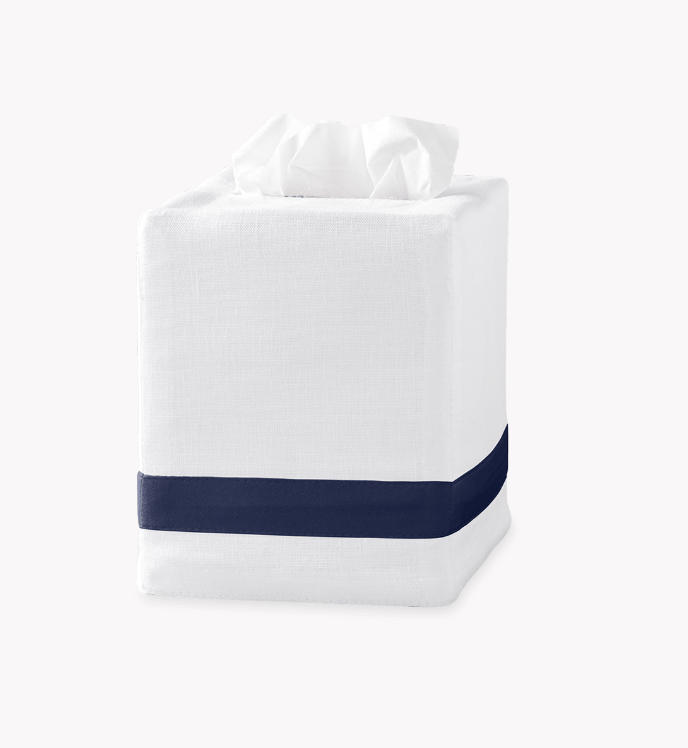 Hotel Striped Linen Tissue Box Cover