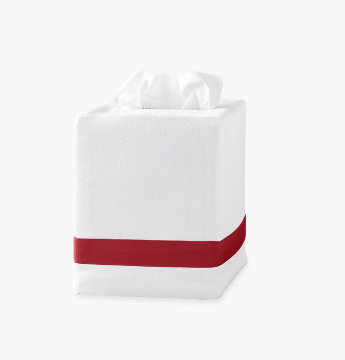 Hotel Striped Linen Tissue Box Cover