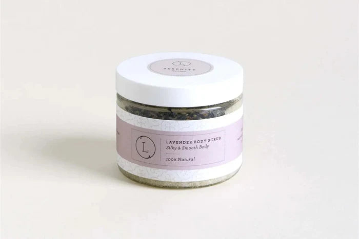 Lavender Body Scrub with CBD, Natural Body Salt Scrub (THC free) Rieworkes