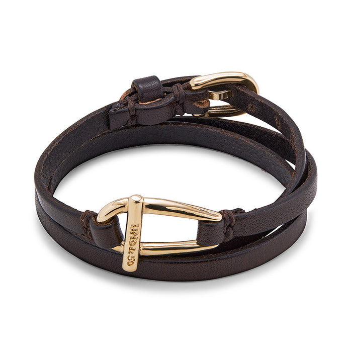 Leather and Gold Belt Bracelet