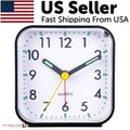 LED Desk Alarm Clock Nightlight Snooze Quiet Non Ticking Battery Powered Bedroom Rieworkes