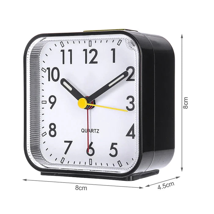 LED Desk Alarm Clock Nightlight Snooze Quiet Non Ticking Battery Powered Bedroom Rieworkes