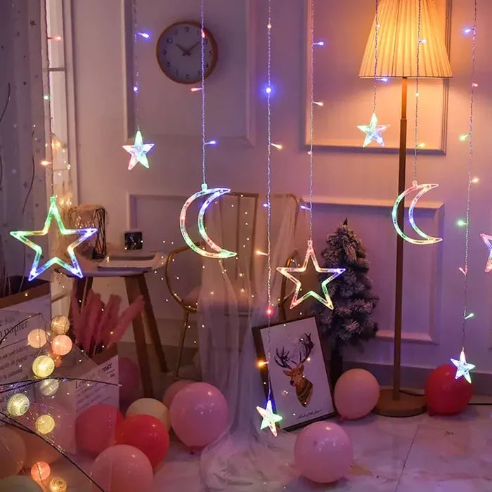 LED Star Curtain Fairy String Lights Rieworkes