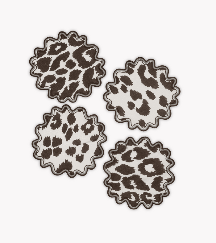 Leopard Linen Cocktail Napkins