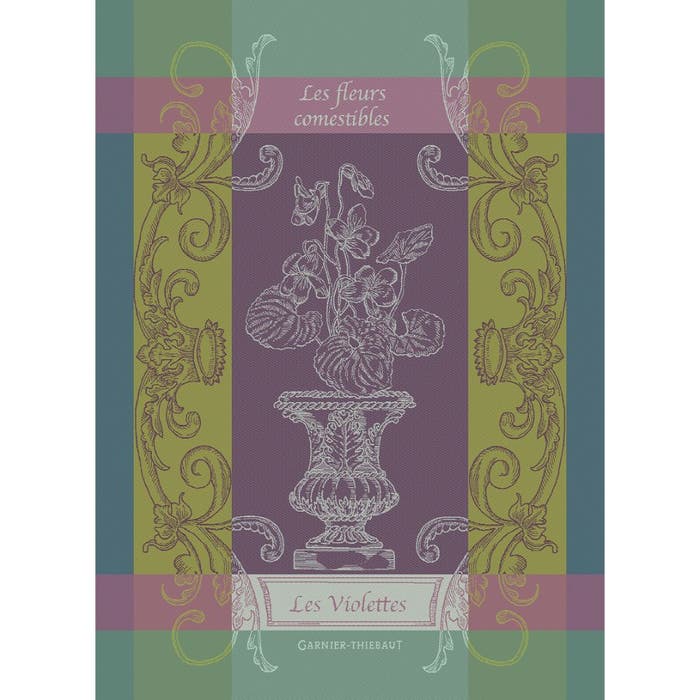 Les Violettes Violet Kitchen Towel-Gina's Home Linen Ltd