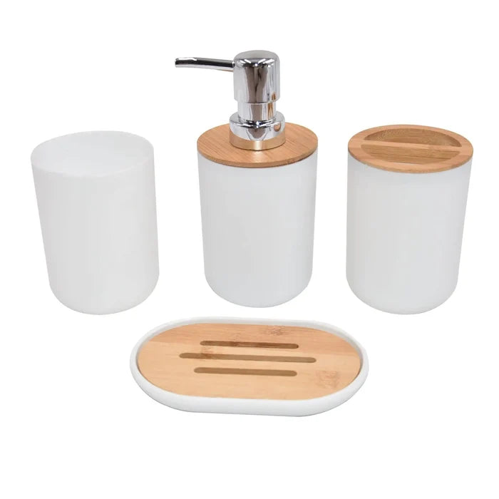 Light Luxury Bamboo Wood Bathroom Set Rieworkes