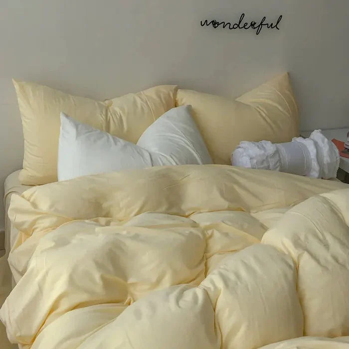 Light Yellow Soft Quilted Bed Sheet Rieworkes
