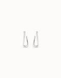 Link Shaped Hoop Earrings Siver