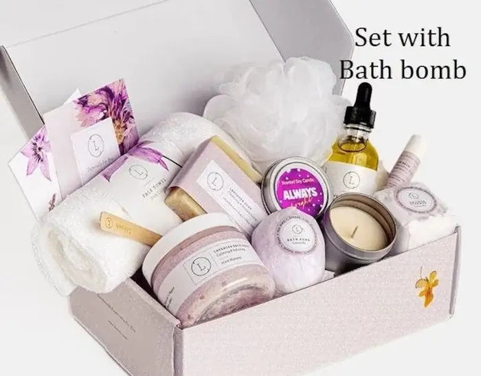 Lizush All Natural Lavender Gift Box with Bath Bomb and Shower Steamer - bath & body products Rieworkes