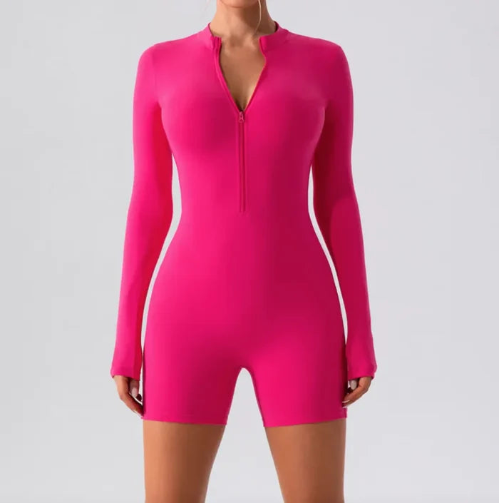 Long-Sleeve Zippered One-Piece Dance Suit Rieworkes