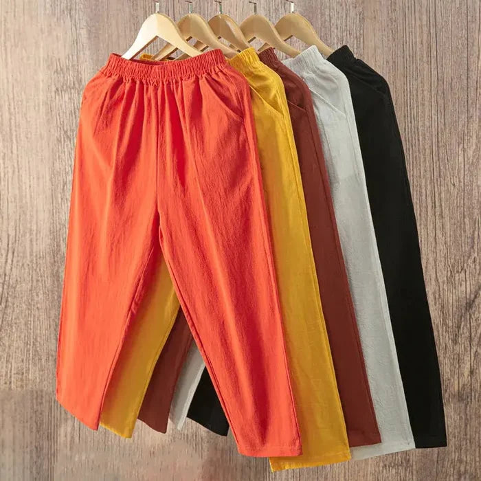 Lucyever Casual Cotton Linen Pants Women Rieworkes